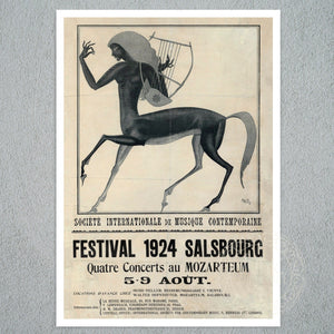 Edmund Dulac "Salzburg Mozarteum - Concert Festival 1924" Vintage Advertising Poster - Mabon Gallery