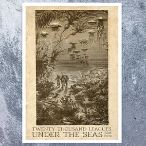 Édouard Riou "A Walk Under The Waters" (c.1870) from "Twenty Thousand Leagues Under the Seas" by Jules Verne - Mabon Gallery