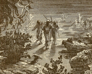 Édouard Riou "A Walk Under The Waters" (c.1870) from "Twenty Thousand Leagues Under the Seas" by Jules Verne - Mabon Gallery