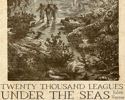 Édouard Riou "A Walk Under The Waters" (c.1870) from "Twenty Thousand Leagues Under the Seas" by Jules Verne - Mabon Gallery