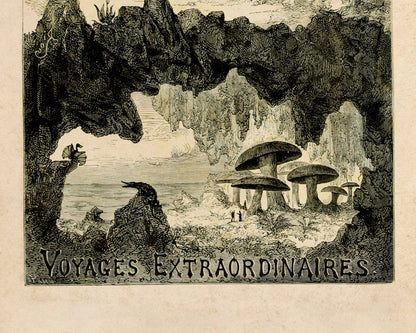 Édouard Riou Fronticepiece Illustration for "Five Weeks in A Hot Air Balloon" (1863) Jules Verne - Mabon Gallery
