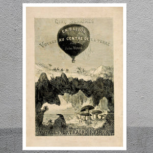 Édouard Riou Fronticepiece Illustration for "Five Weeks in A Hot Air Balloon" (1863) Jules Verne - Mabon Gallery