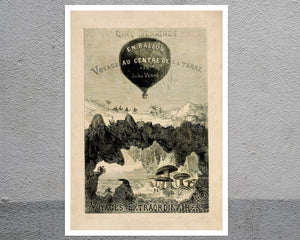 Édouard Riou Fronticepiece Illustration for "Five Weeks in A Hot Air Balloon" (1863) Jules Verne - Mabon Gallery