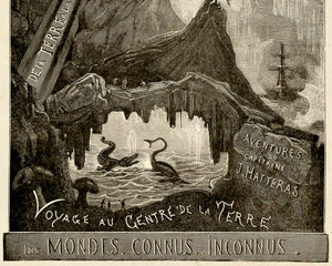 Édouard Riou Fronticepiece Illustration for "Voyages Extraordinaires" (c.1867) Jules Verne - Mabon Gallery