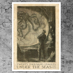 Édouard Riou "The Giant Squid" (c.1871) Twenty Thousand Leagues Under the Seas (Jules Verne) - Mabon Gallery