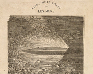 Édouard Riou "The Nautilus" (c.1870) from "Twenty Thousand Leagues Under the Seas" by Jules Verne - Mabon Gallery