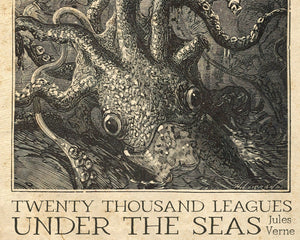 Édouard Riou "The Squid and His Victim" from Twenty Thousand Leagues Under the Seas (Jules Verne) - Mabon Gallery