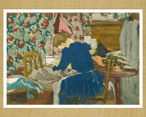 Édouard Vuillard "Marie Bent Over Her Needlework" (c.1892) - Mabon Gallery