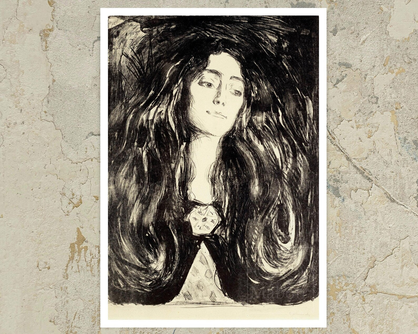 Edvard Munch "The Brooch, Eva Mudocci" (c.1903) - Mabon Gallery