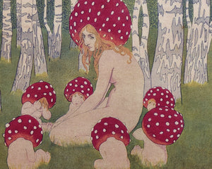 Edward Okuń "Where The Beeches Dawn / Mother Mushroom" (c.1906) - Mabon Gallery