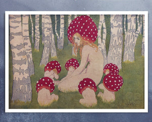 Edward Okuń "Where The Beeches Dawn / Mother Mushroom" (c.1906) - Mabon Gallery