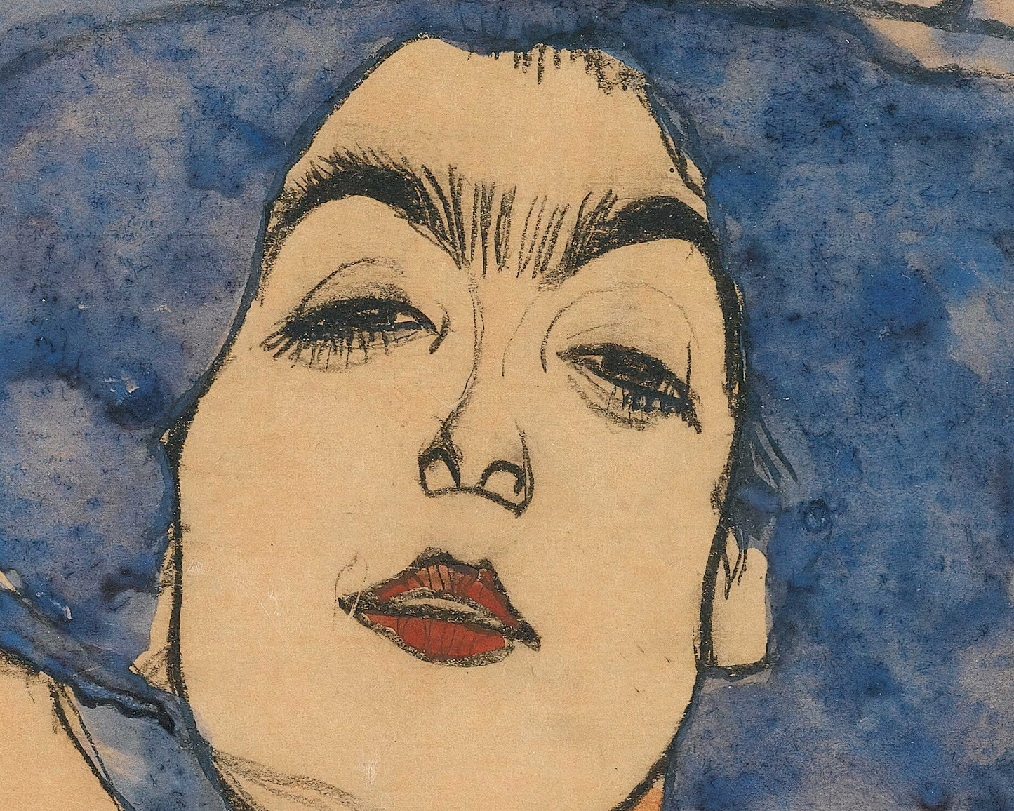 Egon Schiele "Eva Freund in Blue Hat" (c.1910) - Mabon Gallery