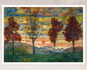 Egon Schiele "Four trees (Vier Bäume)" (c.1917) - Mabon Gallery