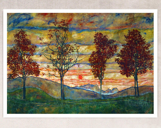 Egon Schiele "Four trees (Vier Bäume)" (c.1917) - Mabon Gallery