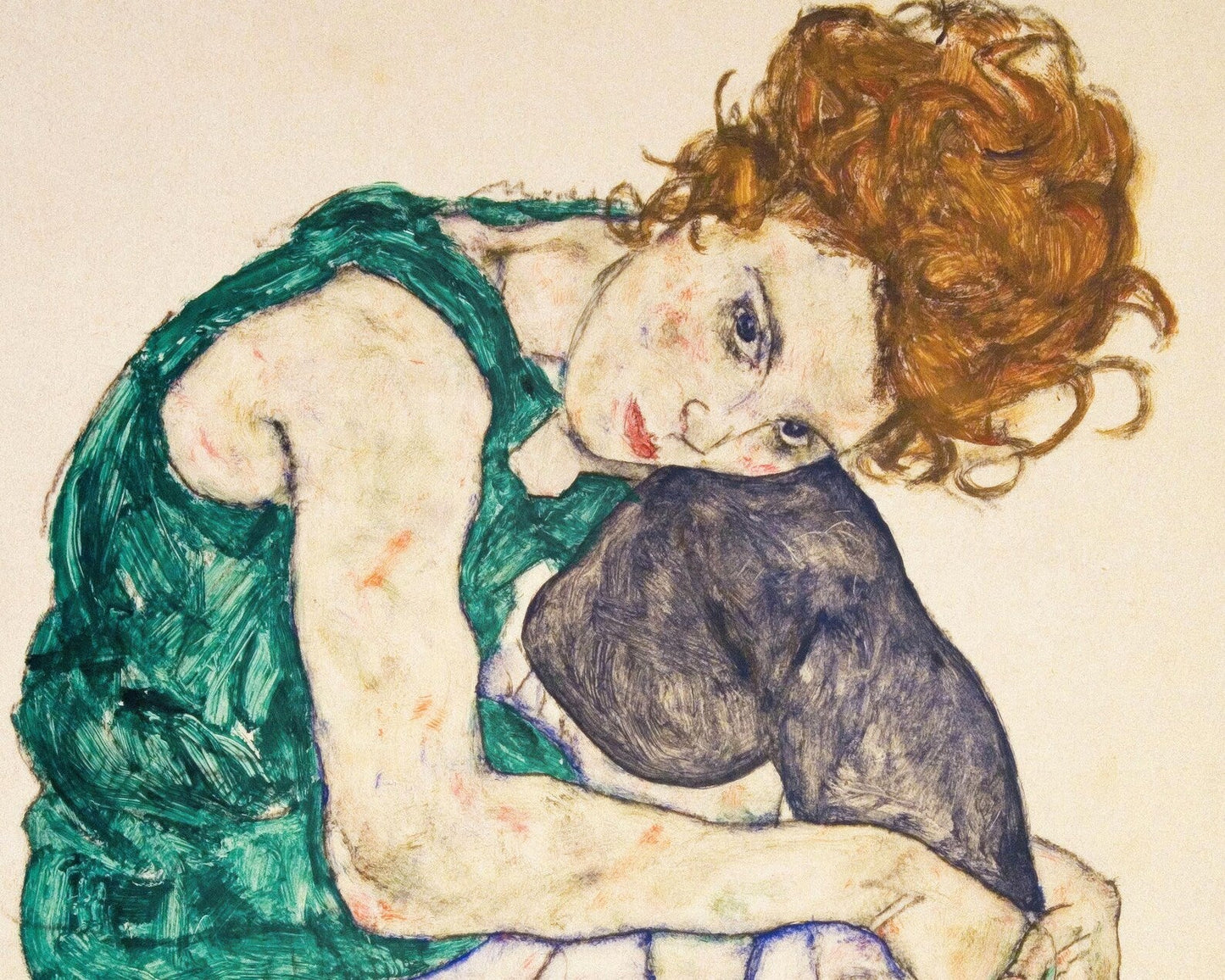 Egon Schiele "Seated Woman - Adele Herms" (c.1917) - Mabon Gallery