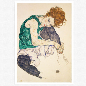 Egon Schiele "Seated Woman - Adele Herms" (c.1917) - Mabon Gallery