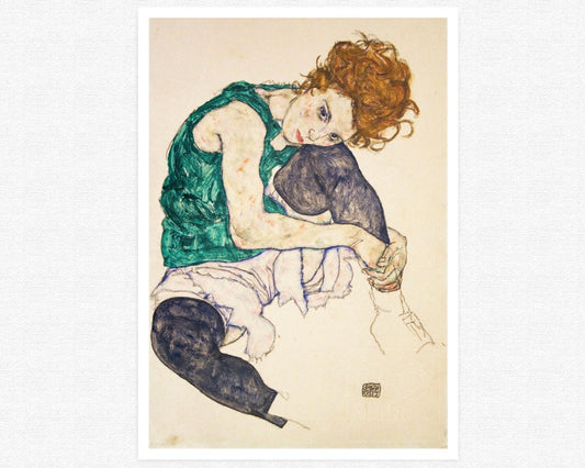 Egon Schiele "Seated Woman - Adele Herms" (c.1917) - Mabon Gallery