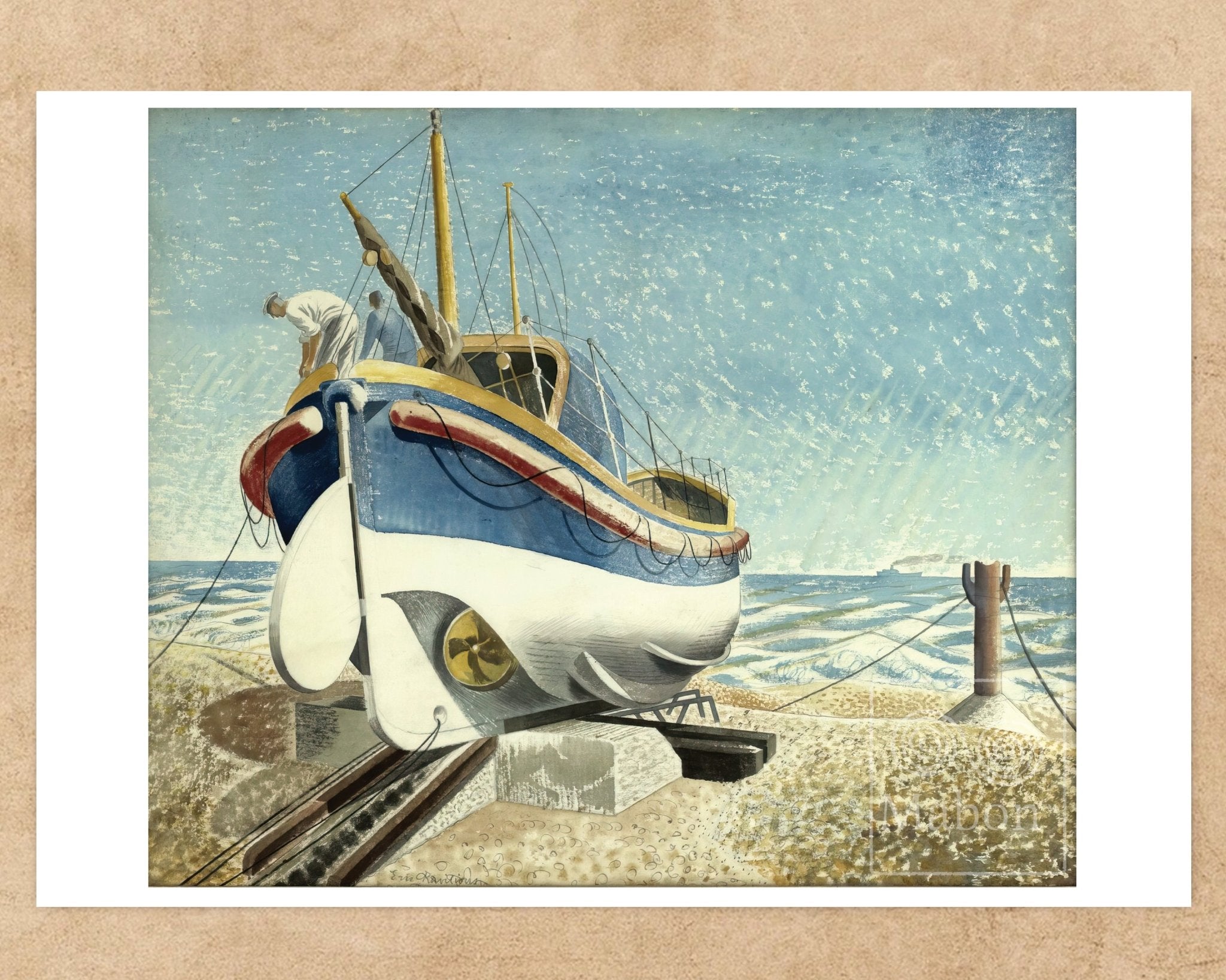 Eric Ravilious Lifeboat at Aldeburgh - Fine Art Print – Mabon Gallery