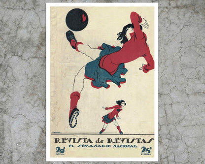 Ernesto García Cabral "Women's Football" (c.1920) Revista de Revistas Cover - Mabon Gallery