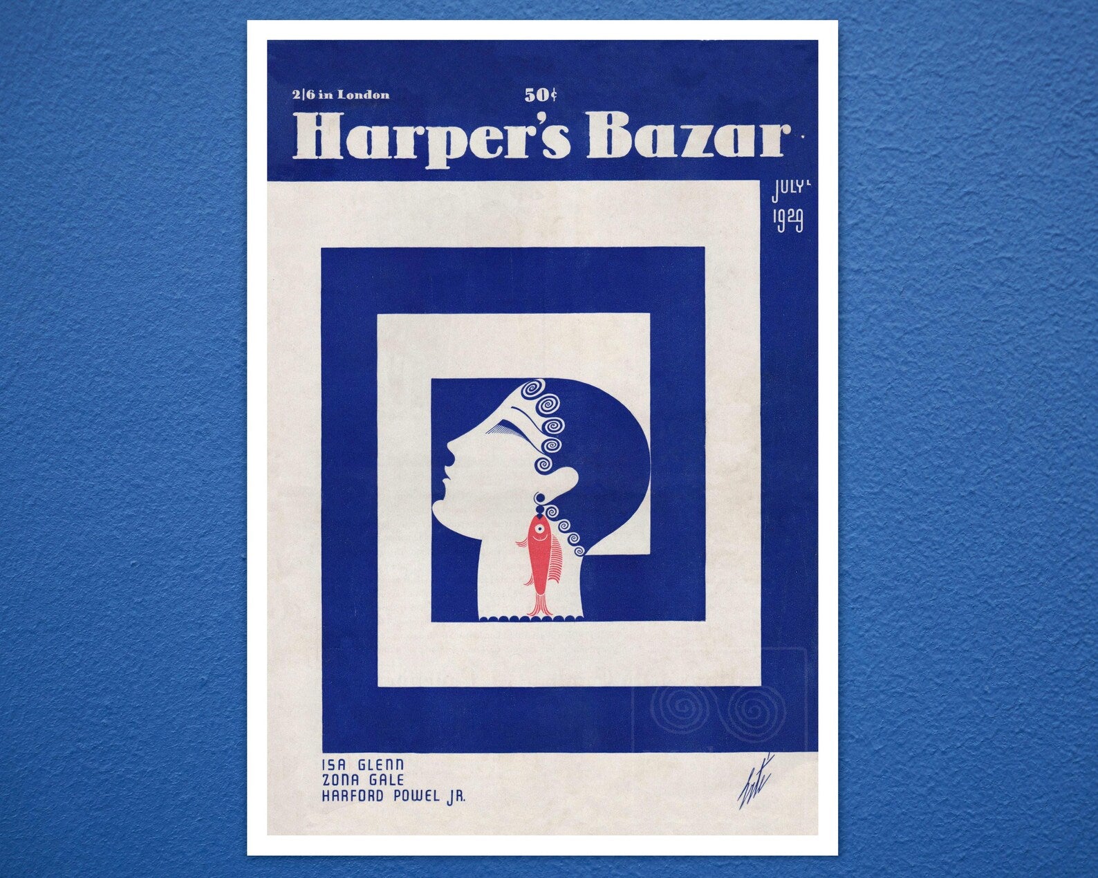 Erté "Harpers Bazar, July 1929" Magazine Cover Artwork - Mabon Gallery