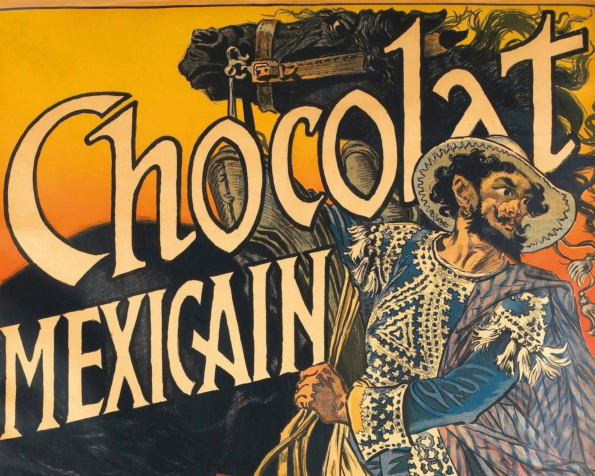 Eugène Grasset "Chocolat Mexicain - Paris" (c.1892) - Mabon Gallery