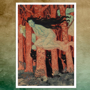 Eugène Grasset "Drei Frauen und drei Wölfe" (c.1892) - Mabon Gallery