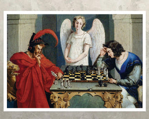 Faust and Mephisto Playing Chess (c.19th Century) Anonymous - Mabon Gallery