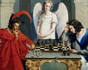 Faust and Mephisto Playing Chess (c.19th Century) Anonymous - Mabon Gallery