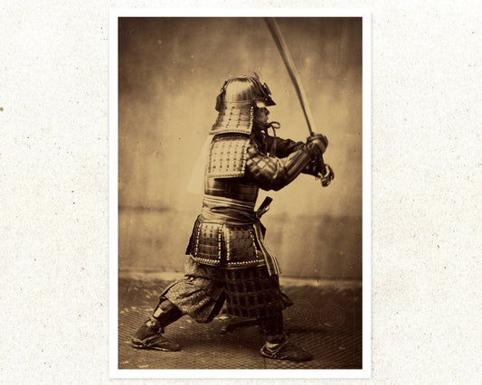 Felice Beato “Samurai with Raised Sword” (c.1863) - Mabon Gallery