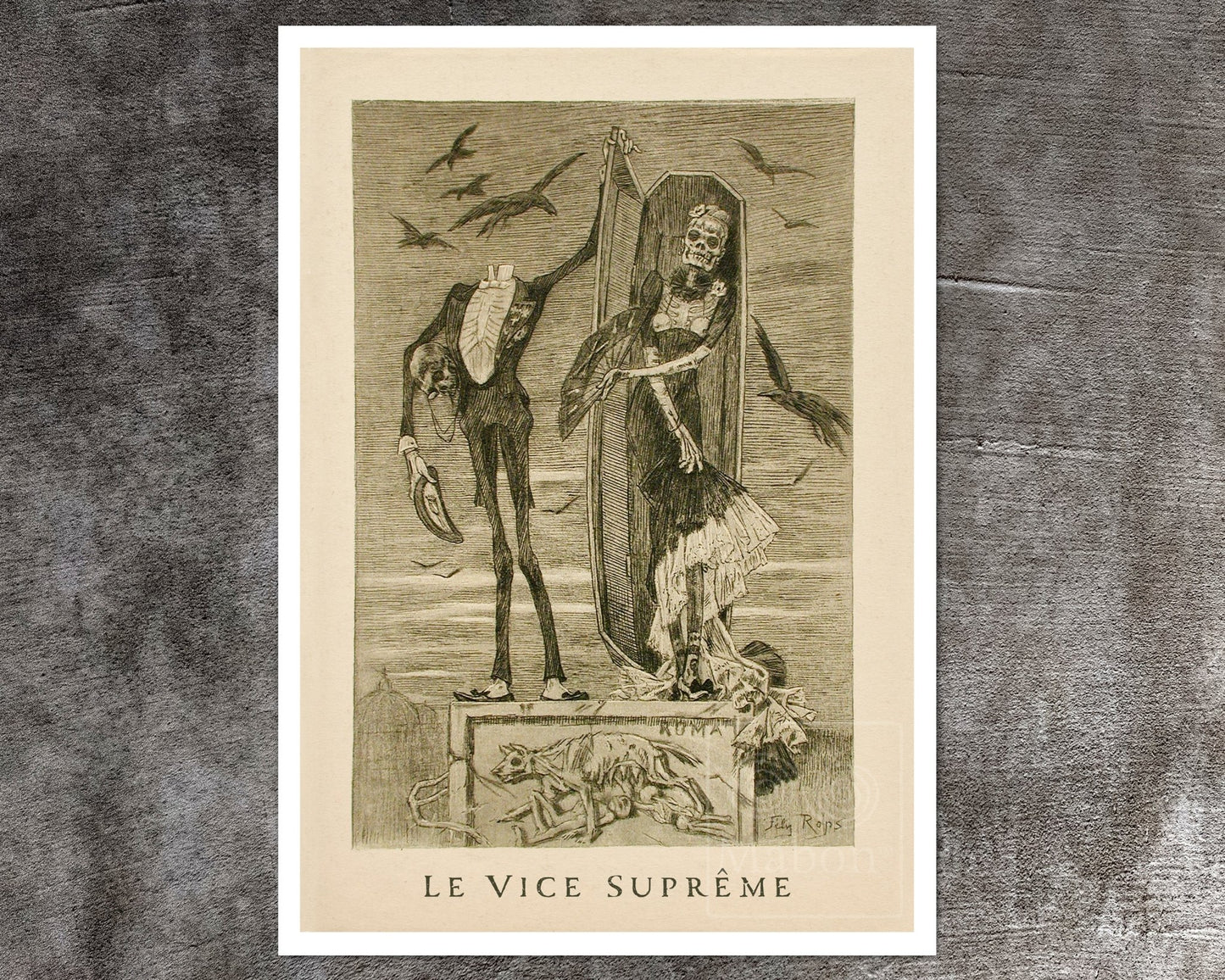 Félicien Rops "Le Vice Suprême" (c.1883) - Mabon Gallery