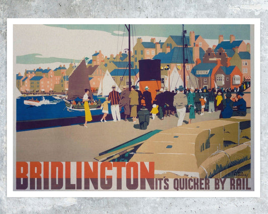 Frank Newbould "Bridlington - It's Quicker By Rail" (c.1935) Vintage Travel Poster - Mabon Gallery