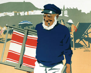 Frank Newbould "East Coast Types: No.5 Deck Chair Man” (c.1931) Vintage Travel Poster - Mabon Gallery