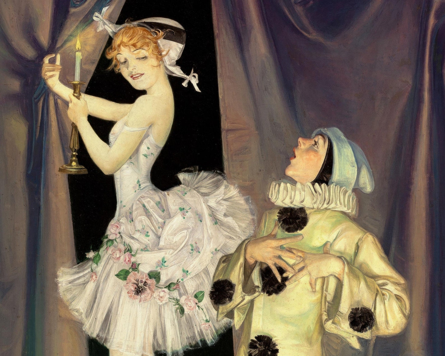 Frank X. Leyendecker "Pierrot & Columbine, June 1915" Vintage Vanity Fair Magazine Cover - Mabon Gallery