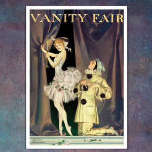 Frank X. Leyendecker "Pierrot & Columbine, June 1915" Vintage Vanity Fair Magazine Cover - Mabon Gallery