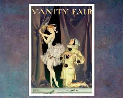 Frank X. Leyendecker "Pierrot & Columbine, June 1915" Vintage Vanity Fair Magazine Cover - Mabon Gallery