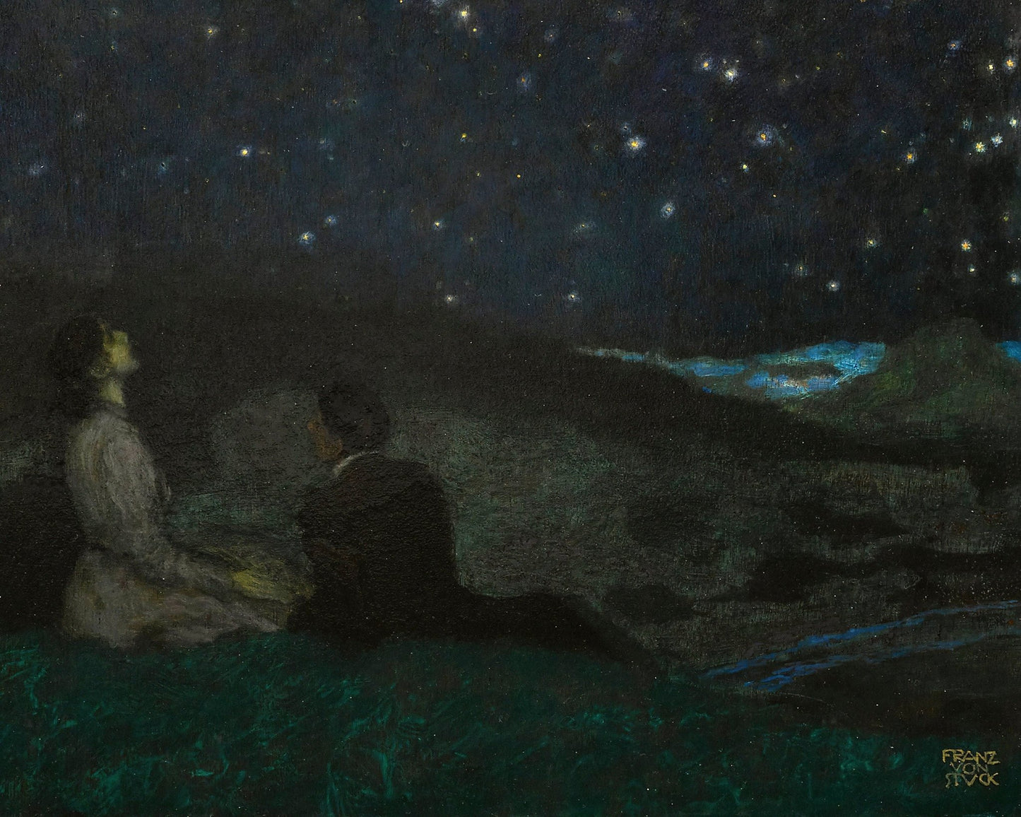 Franz Von Stuck "Shooting Stars / Sternschnuppen - Franz and Mary Stuck" (c.1912) - Mabon Gallery