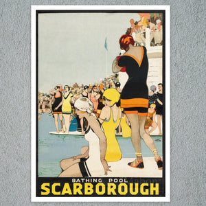 Fred Taylor "Bathing Pool - Scarborough" (c.1910) Vintage Travel Poster - Mabon Gallery