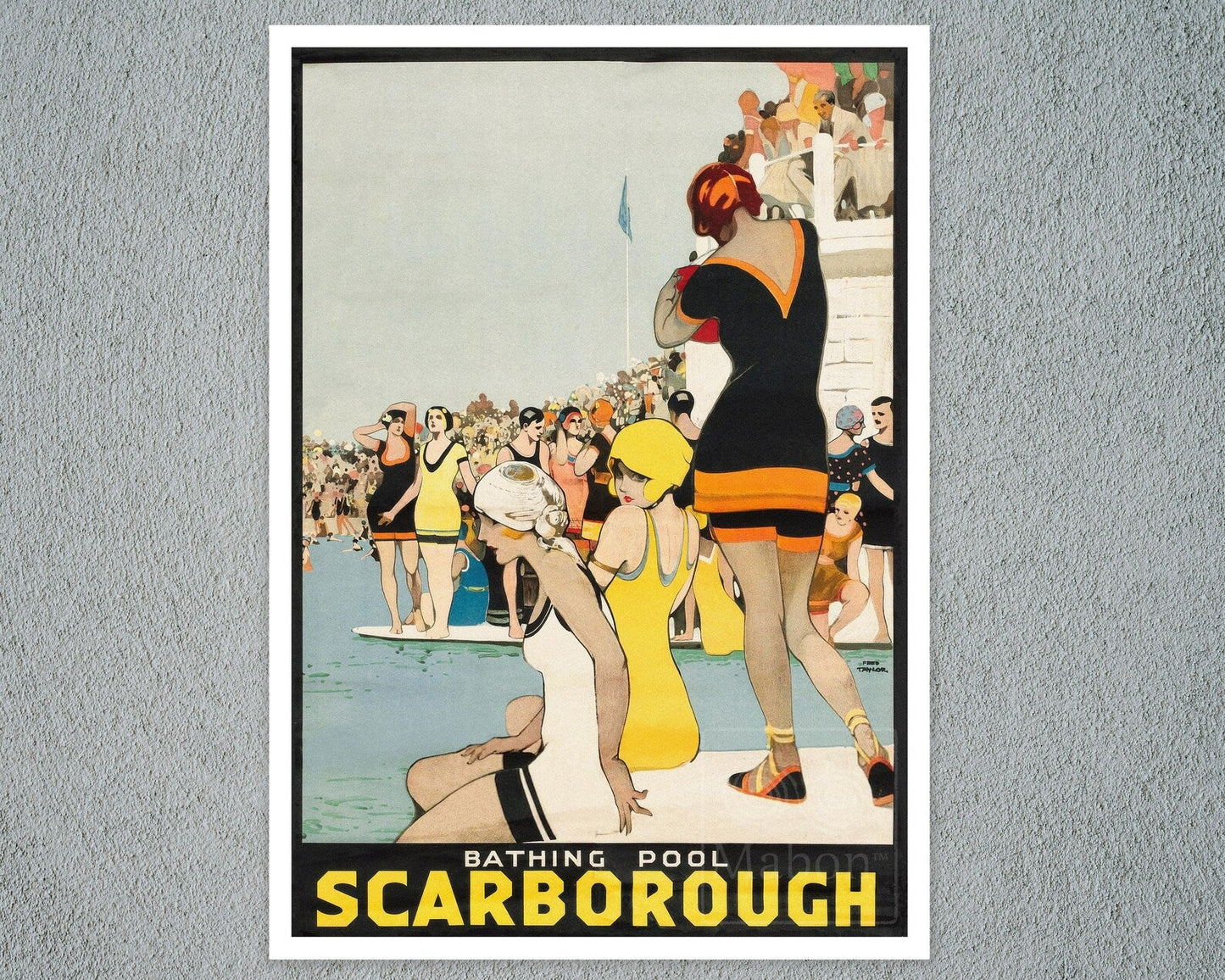 Fred Taylor "Bathing Pool - Scarborough" (c.1910) Vintage Travel Poster - Mabon Gallery