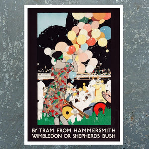 Fred Taylor "By Tram from Hammersmith" (c.1922) Vintage Travel Poster - Mabon Gallery
