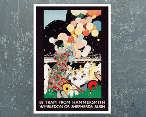 Fred Taylor "By Tram from Hammersmith" (c.1922) Vintage Travel Poster - Mabon Gallery