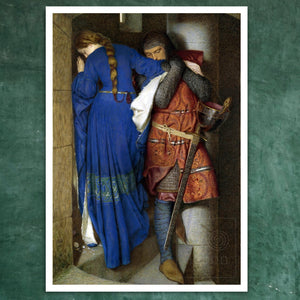 Frederic William Burton "Meeting on the Turret Stairs / Hellelil and Hildebrand" (1864) - Mabon Gallery