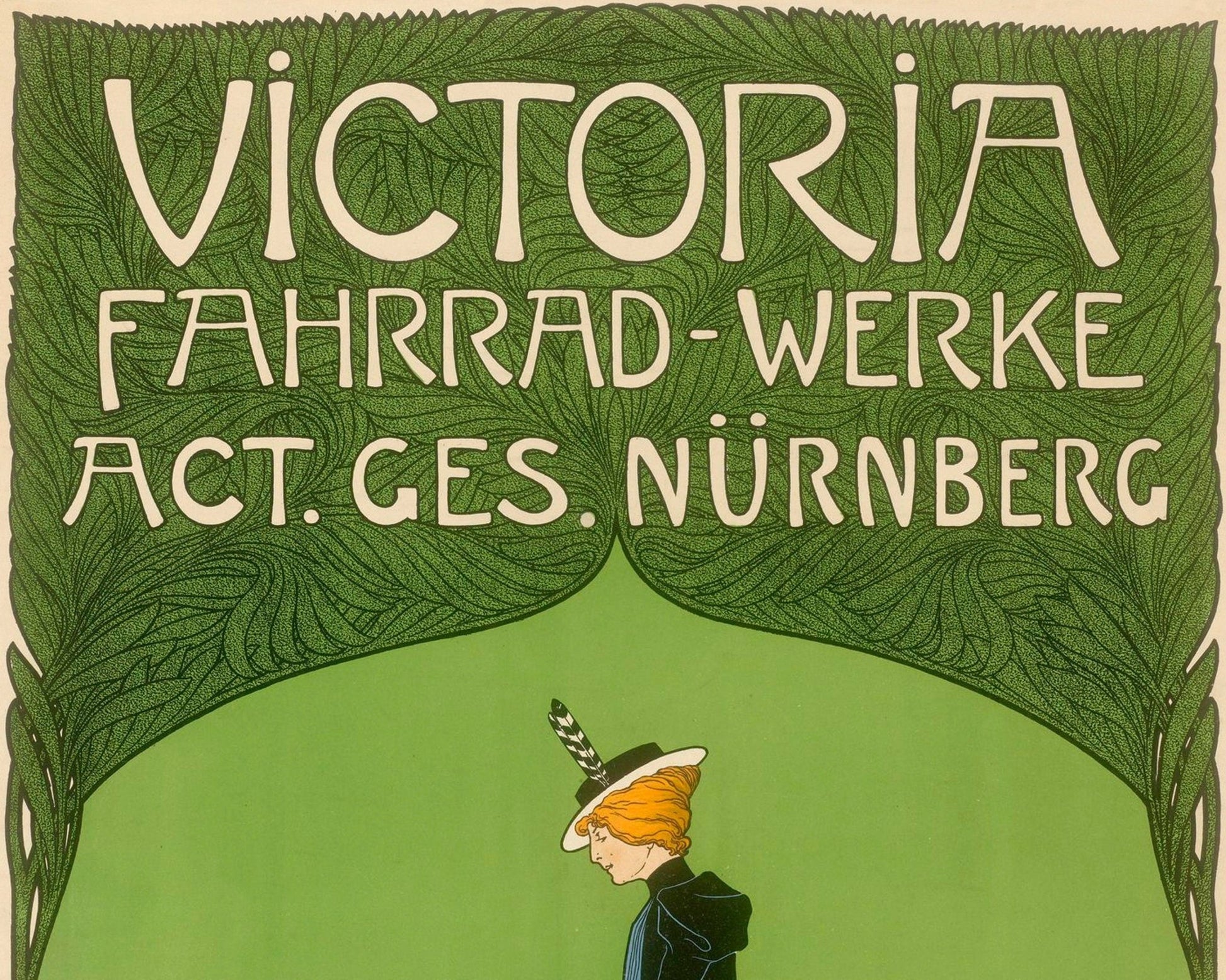 Fritz Rehm "Victoria Fahrradwerke" (c.1900) Vintage Art Nouveau Advertising Poster - Mabon Gallery