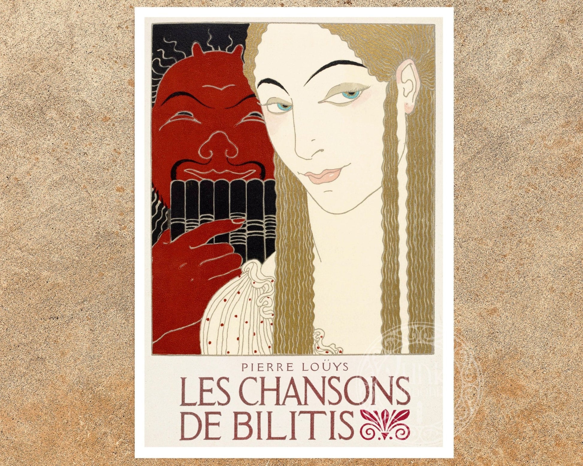 George Barbier "La Flûte de Pan" from Les chansons de Bilitis by Pierre Louÿs (c.1922) - Mabon Gallery