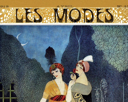 George Barbier "Les Modes Magazine Cover - April 1912" - Mabon Gallery