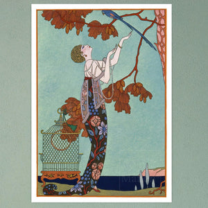 George Barbier "L'Oiseau Volage / The Fickle Bird" (c.1914) Vintage Illustration - Mabon Gallery