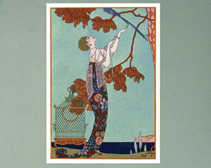 George Barbier "L'Oiseau Volage / The Fickle Bird" (c.1914) Vintage Illustration - Mabon Gallery