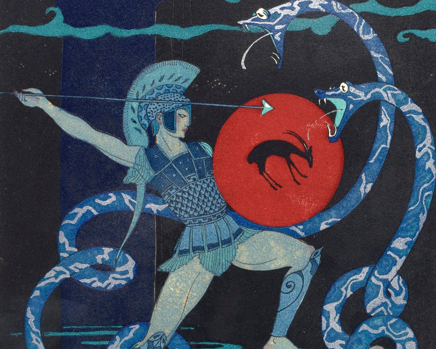 George Barbier "Perseus Slaying Medusa" from Les chansons de Bilitis by Pierre Louÿs (c.1922) - Mabon Gallery