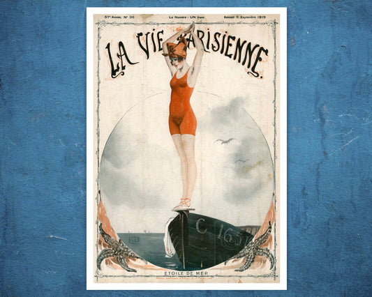 Georges Léonnec "Étoile de Mer / Star of the Sea" La Vie Parisienne Magazine Artwork (c.1919) - Mabon Gallery