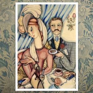 Gerda Wegener "Couple Au Café" (c.1925) - Mabon Gallery