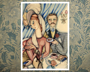 Gerda Wegener "Couple Au Café" (c.1925) - Mabon Gallery